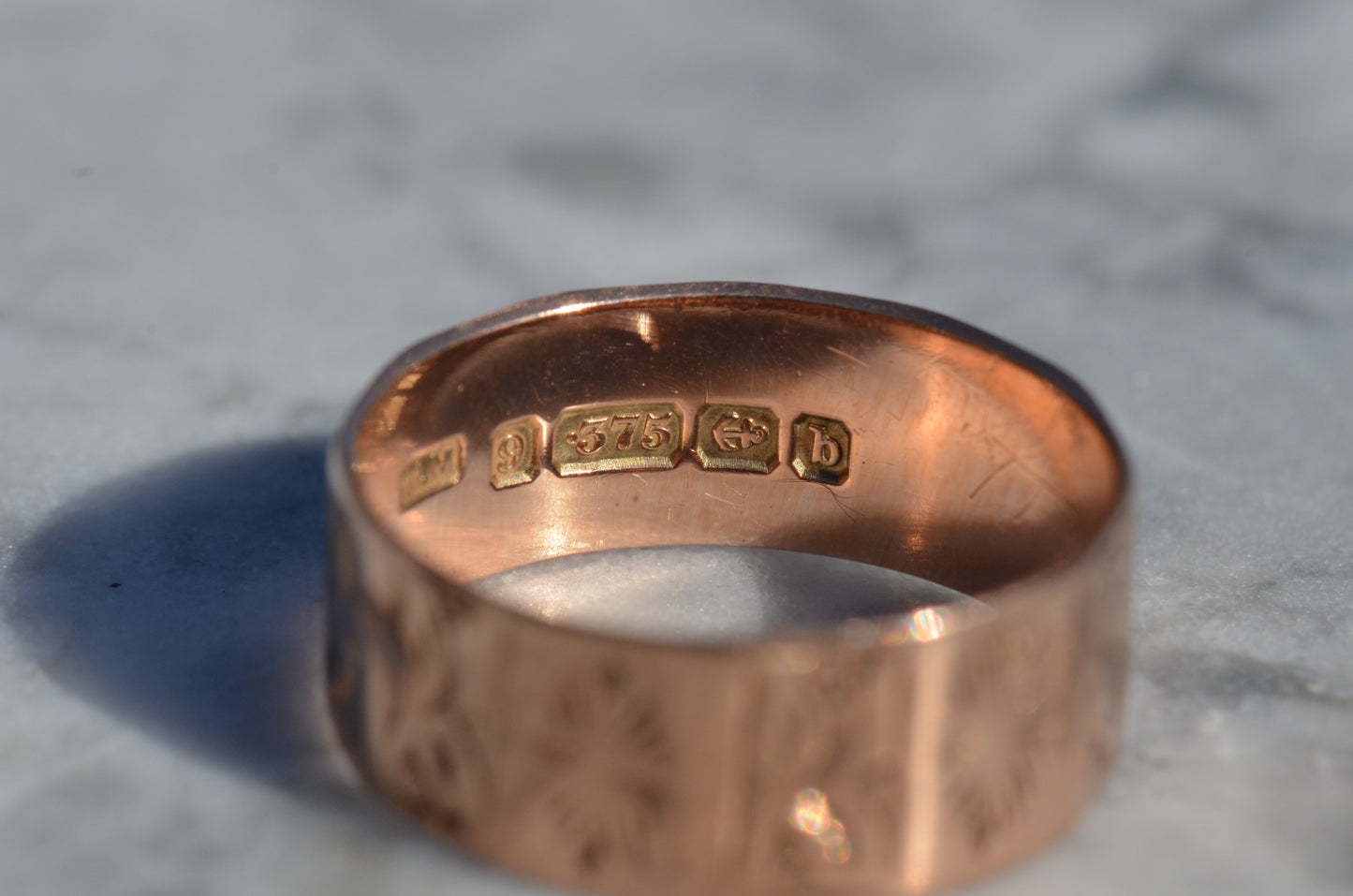 Warm Antique Panel Eternity Band