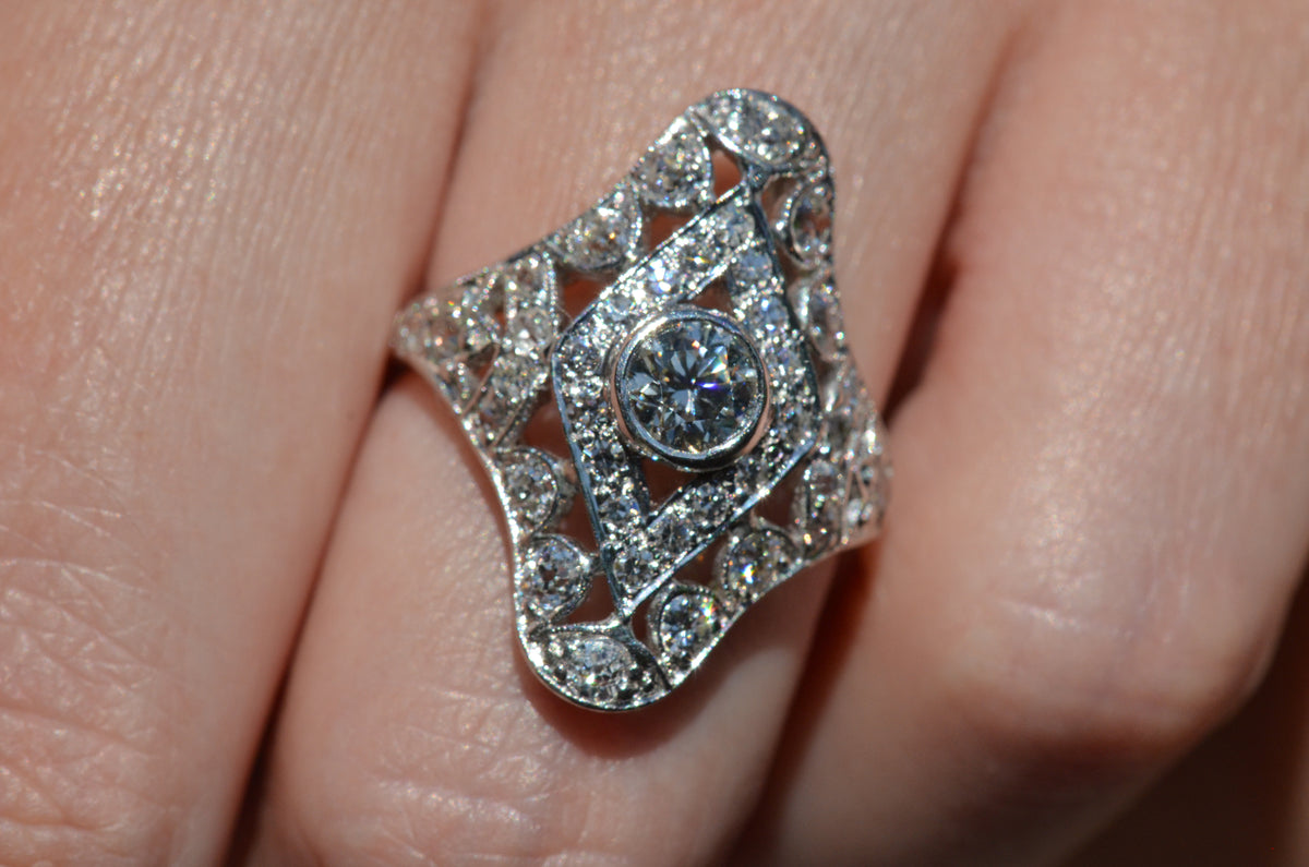 Dazzling Late Deco Dinner Ring
