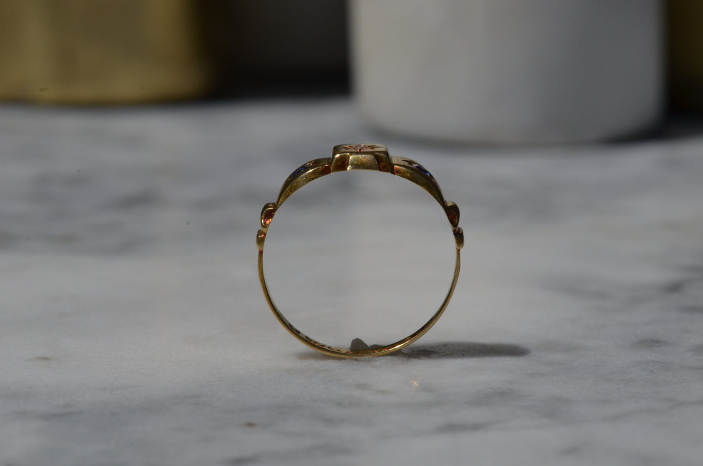 Warm Antique Sapphire and Diamond Panel Trilogy