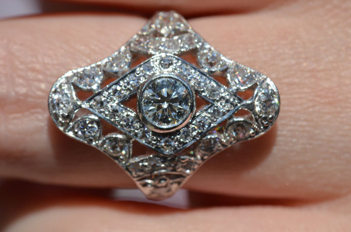 Dazzling Late Deco Dinner Ring