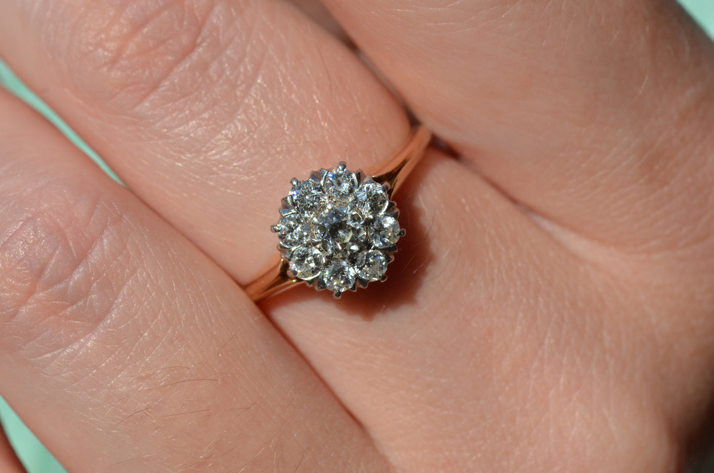 Scintillating Vintage Old Euro Cluster Ring