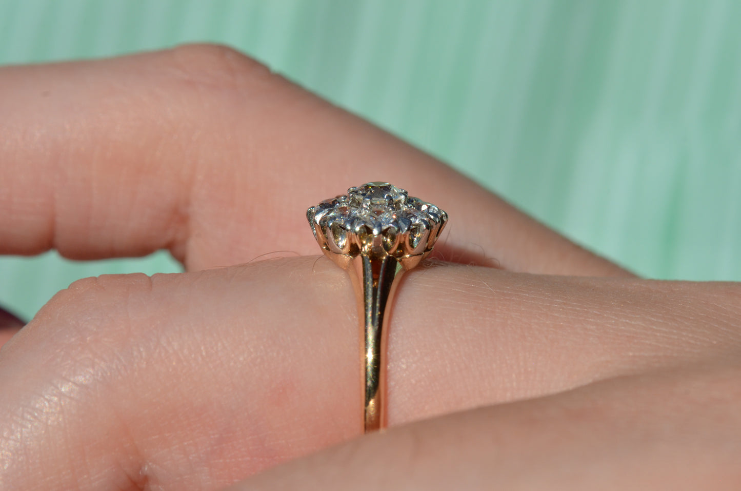 Scintillating Vintage Old Euro Cluster Ring