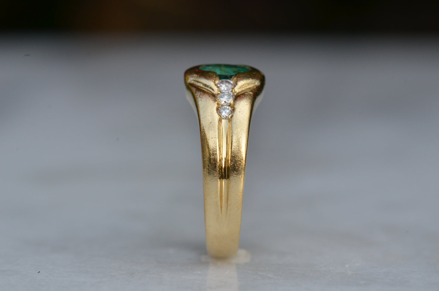 Heavy Glam French Emerald Ring