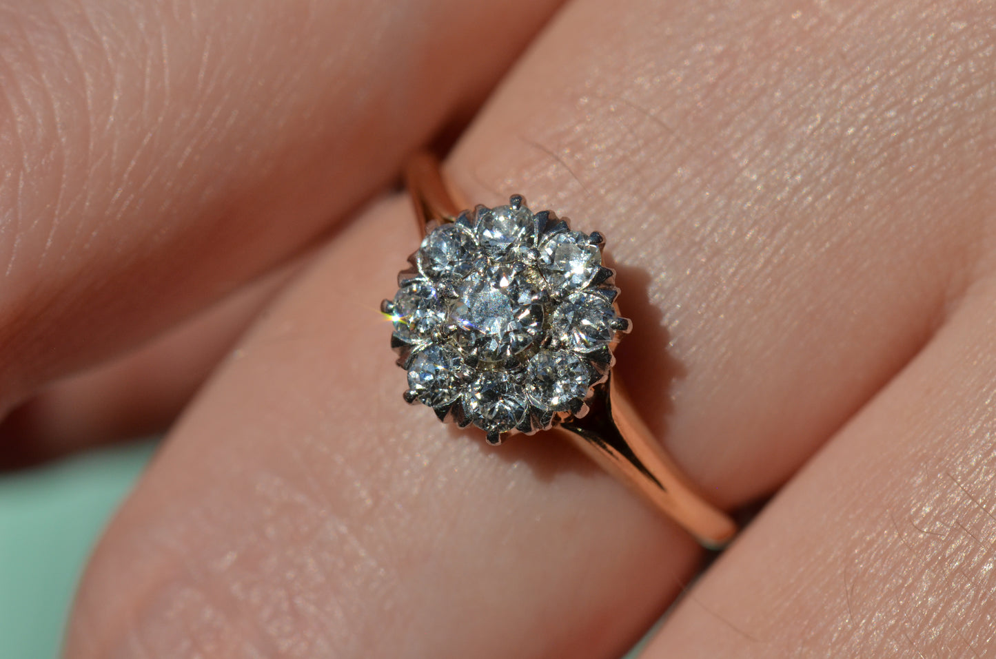 Scintillating Vintage Old Euro Cluster Ring