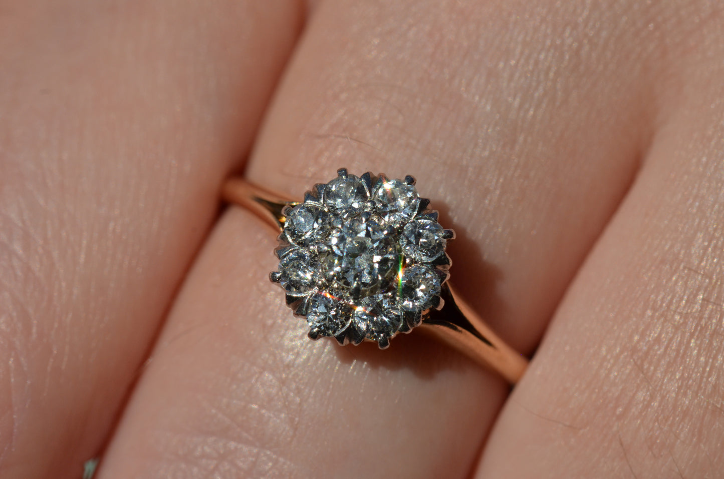 Scintillating Vintage Old Euro Cluster Ring