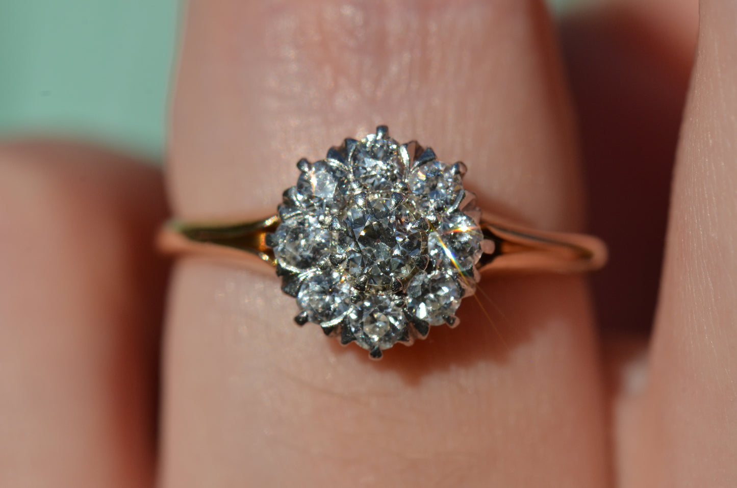 Scintillating Vintage Old Euro Cluster Ring