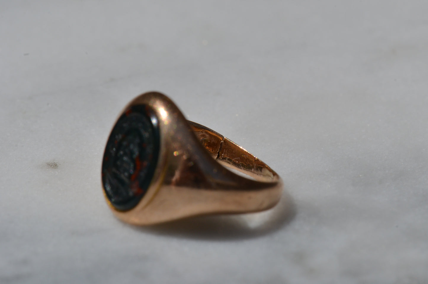 Crisp Bloodstone "Faithfully" Signet