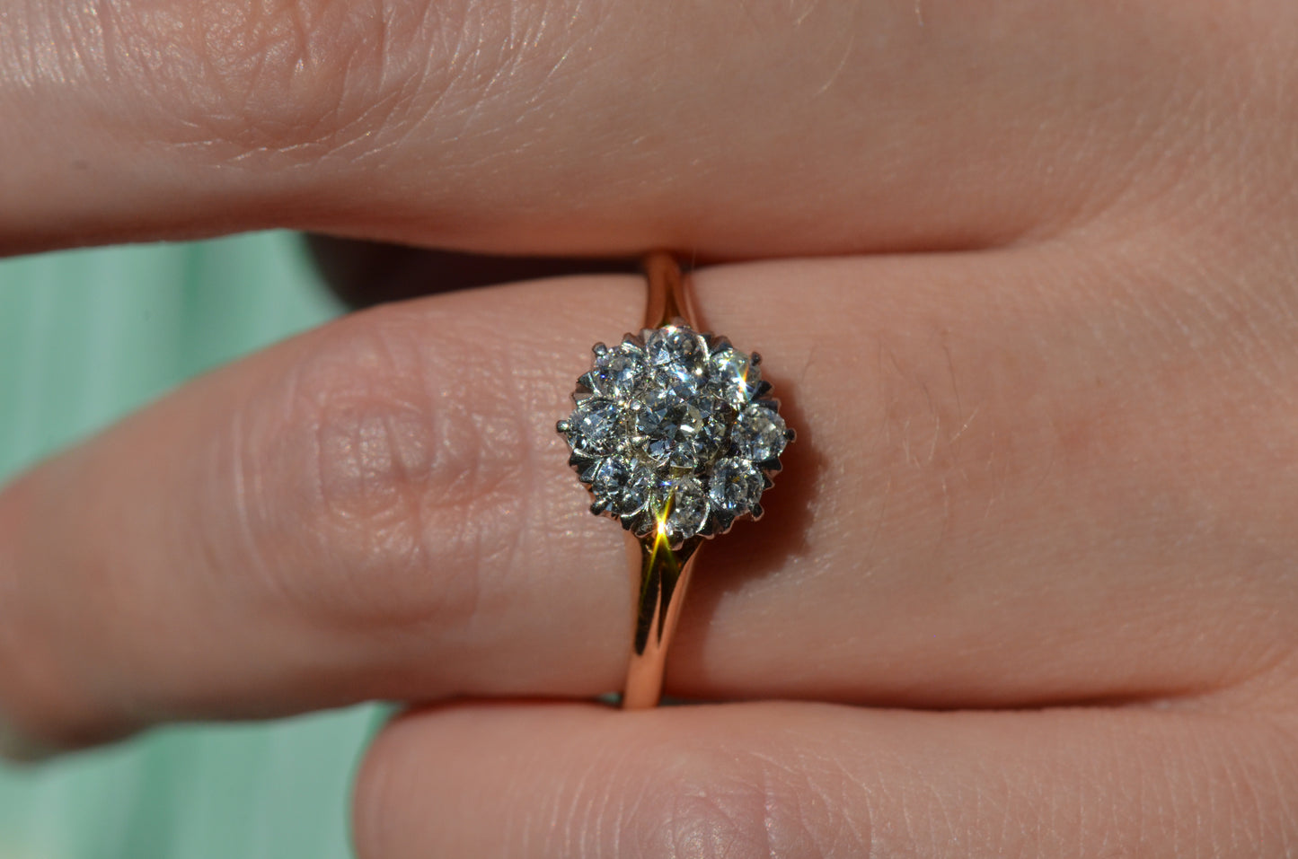 Scintillating Vintage Old Euro Cluster Ring