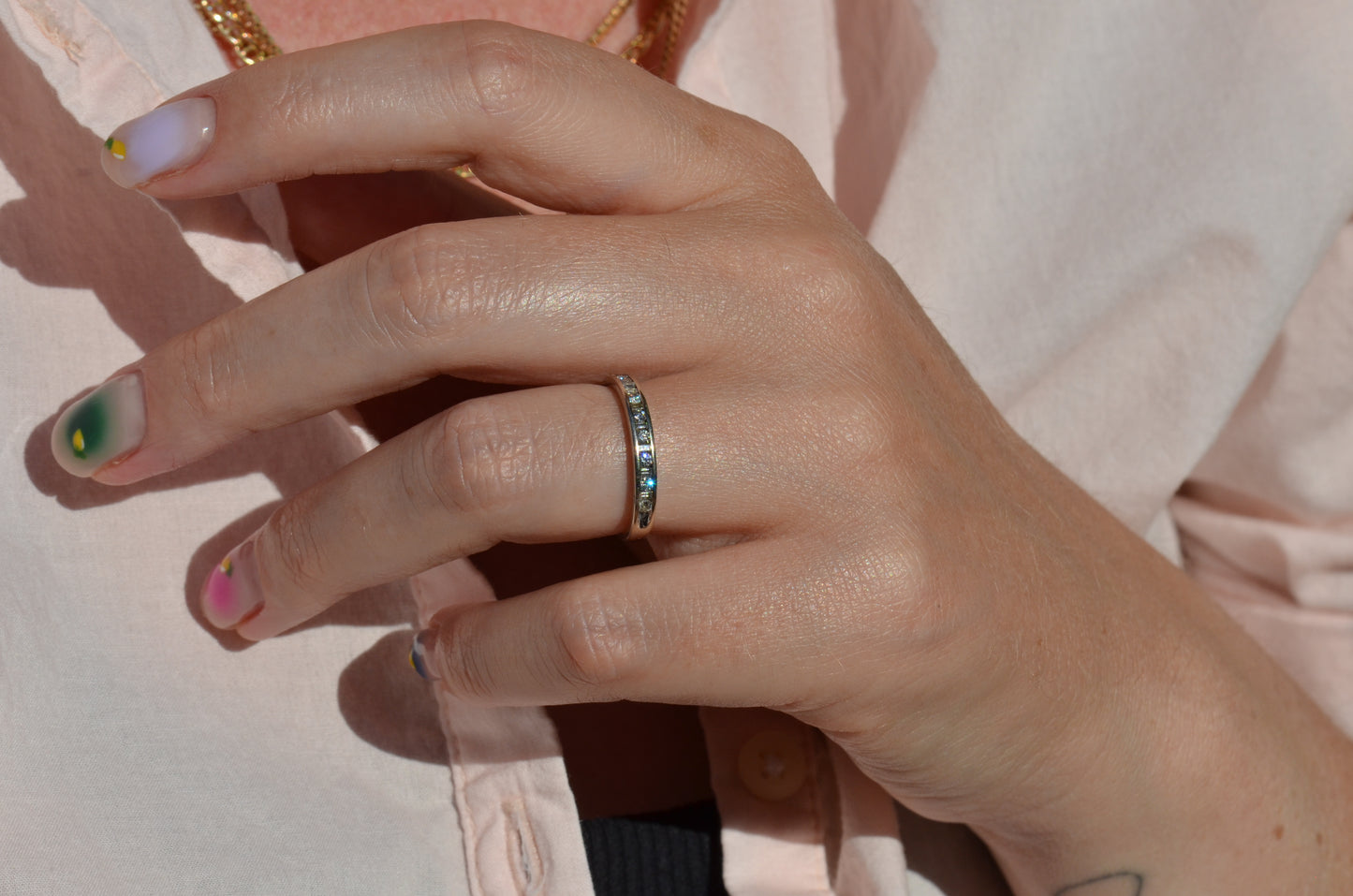 Icy Baguette and Round Eternity Band