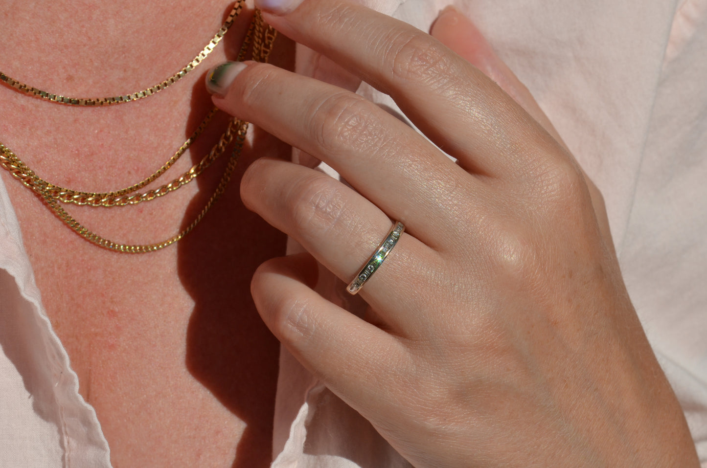 Icy Baguette and Round Eternity Band