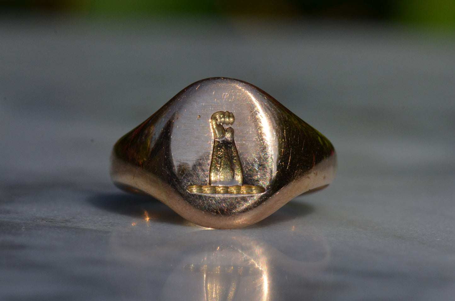Powerful Fist Crest Signet Ring