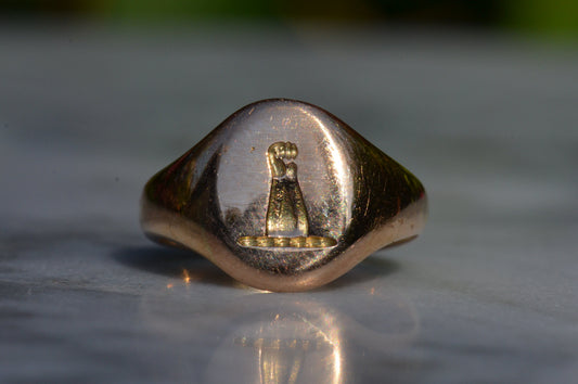 Powerful Fist Crest Signet Ring