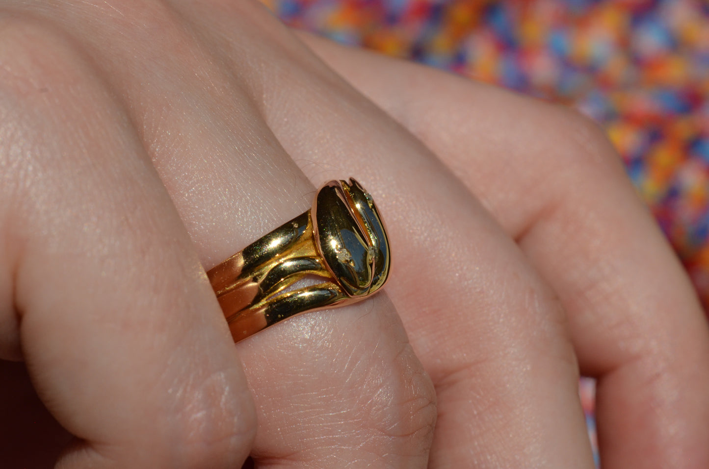 Chunky Antique Twin Snake Ring
