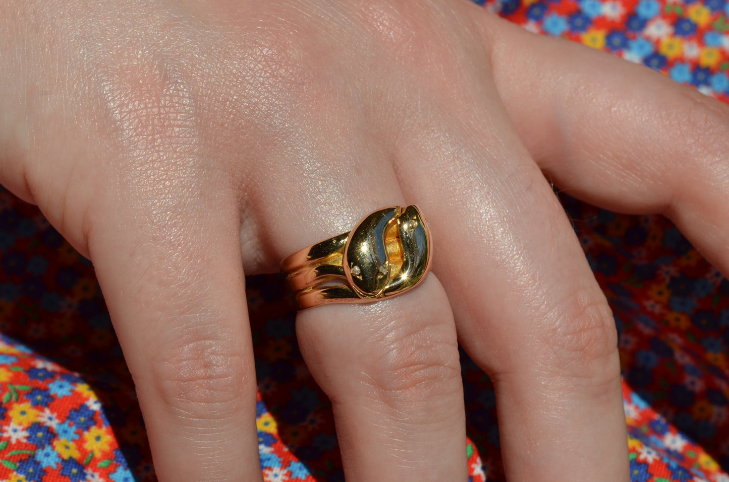 Chunky Antique Twin Snake Ring