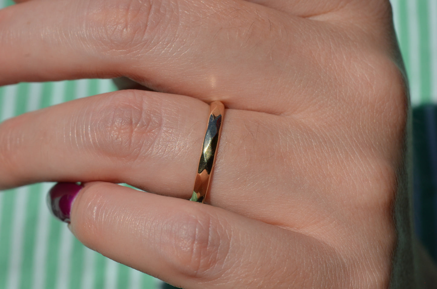 Vintage Faceted Gold Band