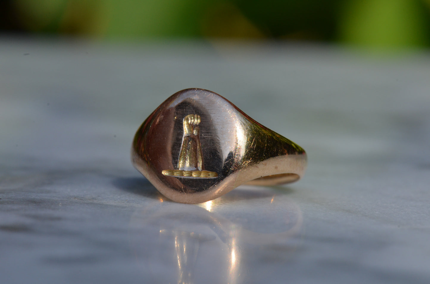 Powerful Fist Crest Signet Ring