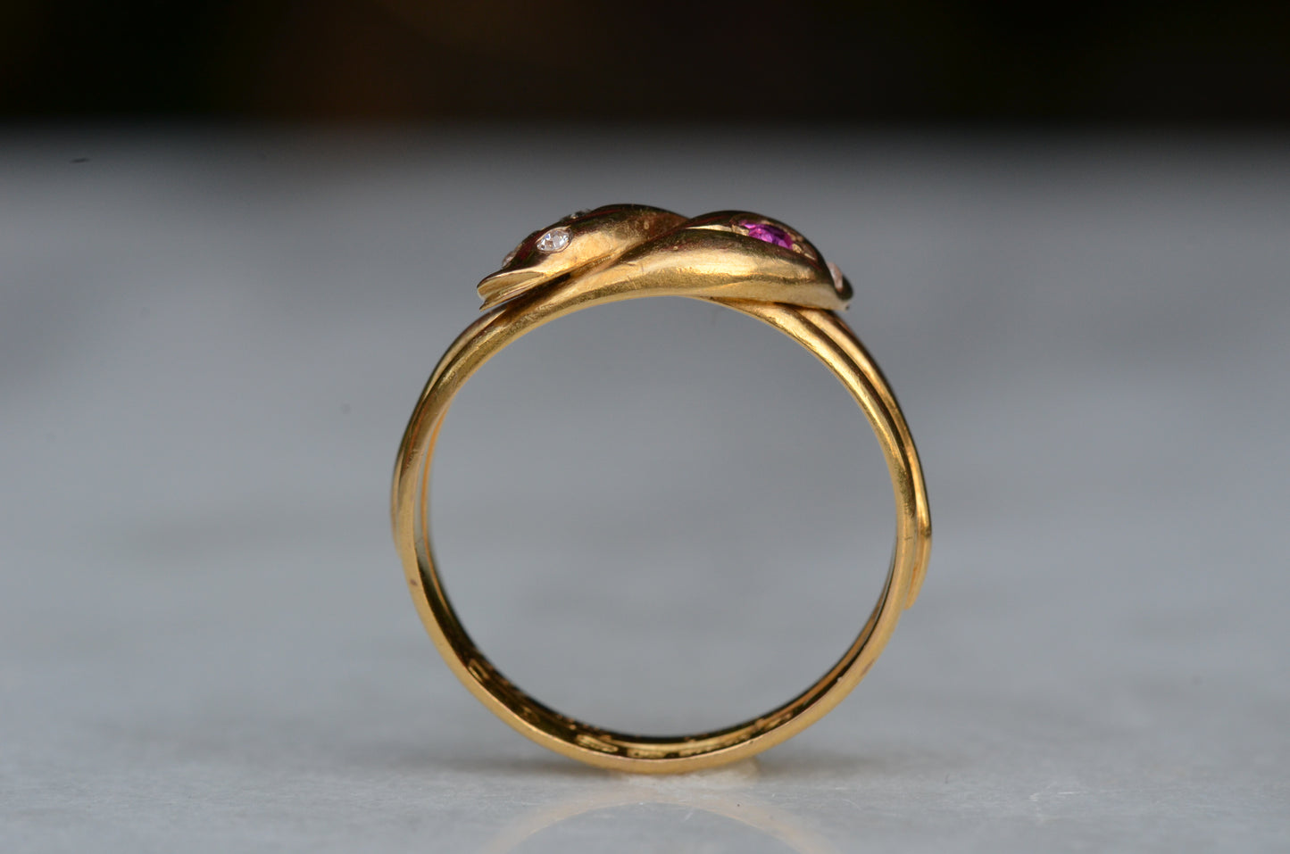 Romantic Victorian Twin Snakes Ring