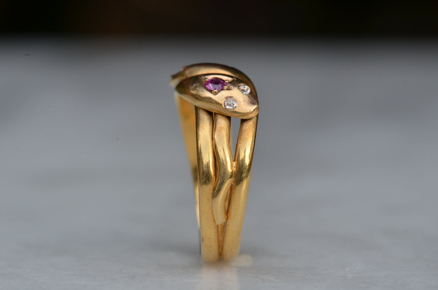 Romantic Victorian Twin Snakes Ring