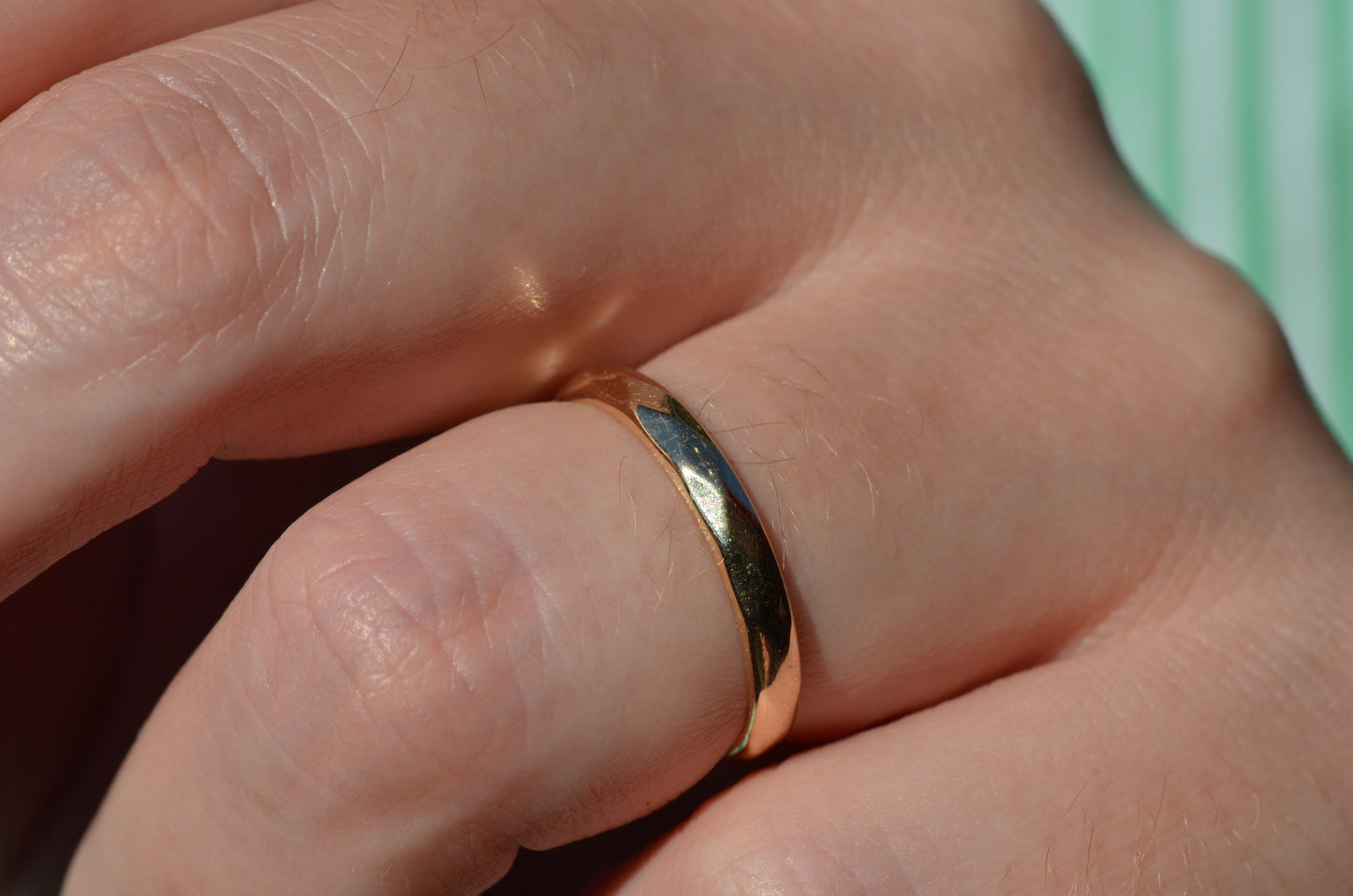 Vintage Faceted Gold Band