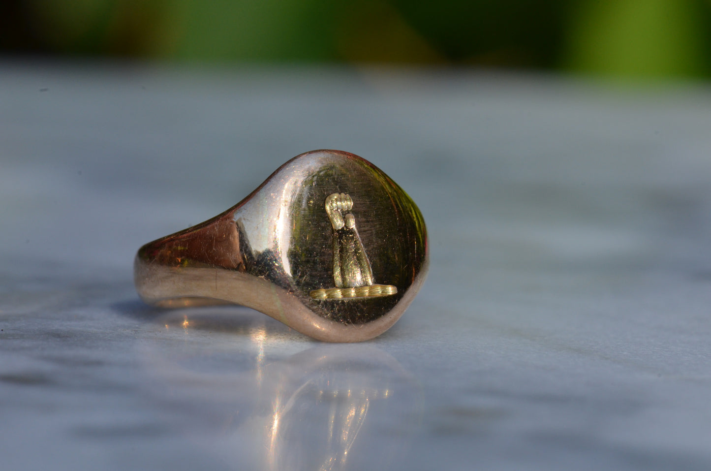 Powerful Fist Crest Signet Ring