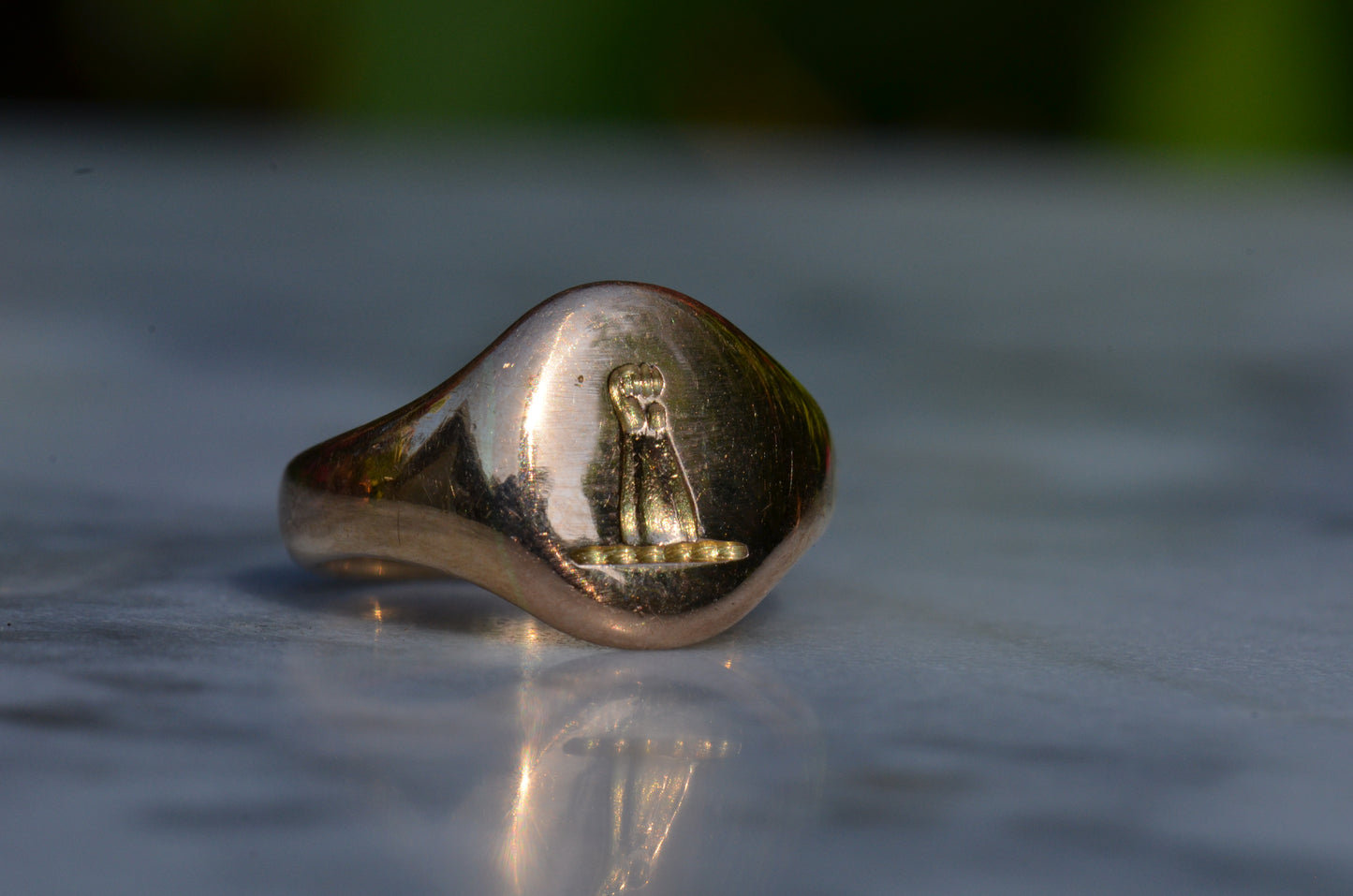 Powerful Fist Crest Signet Ring