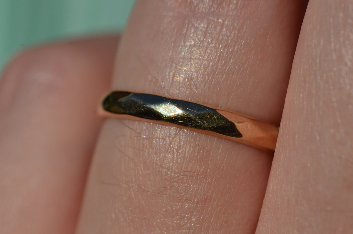 Vintage Faceted Gold Band