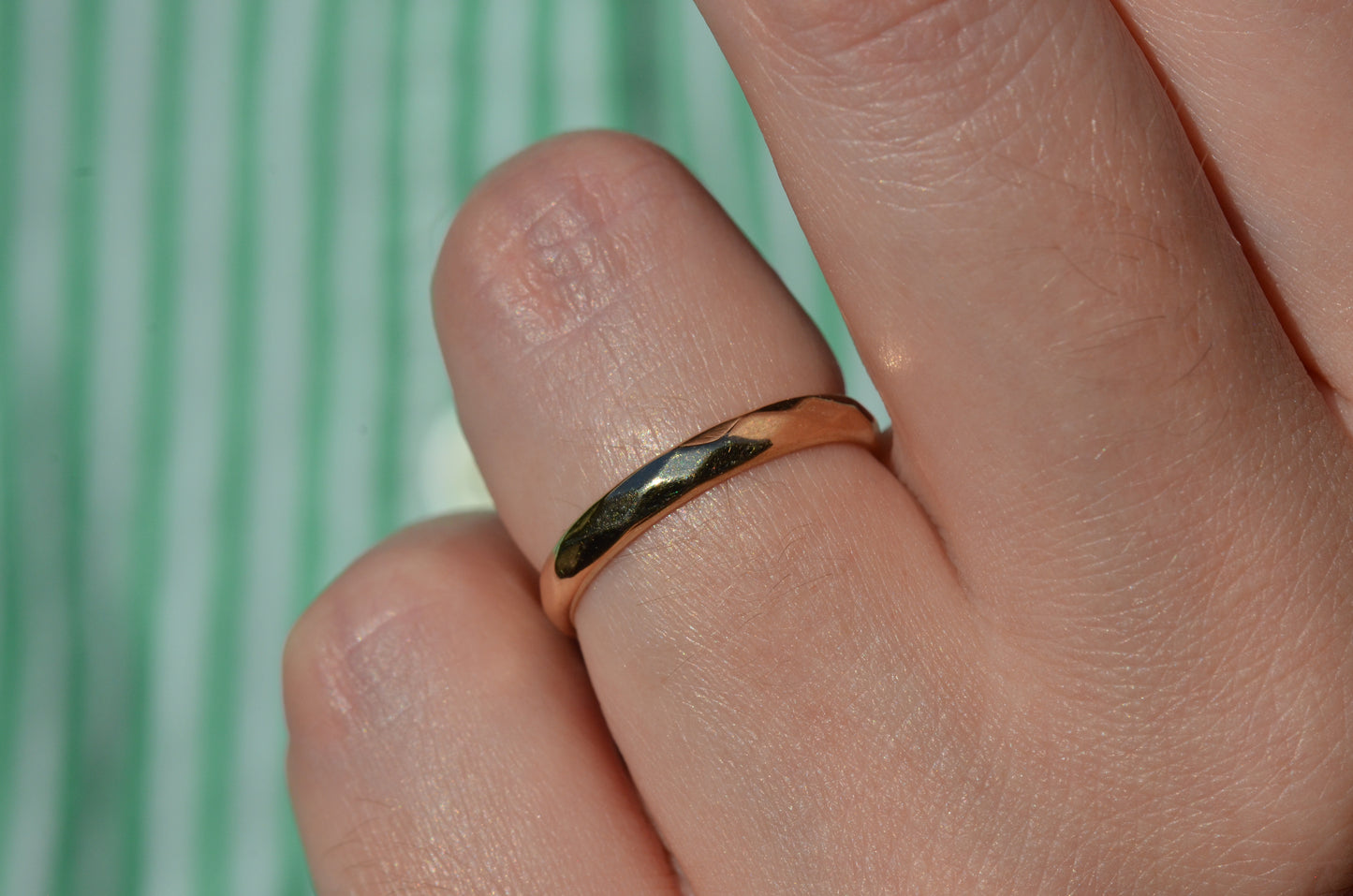 Vintage Faceted Gold Band