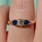 Dazzling Antique Sapphire and Diamond Trilogy Ring