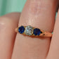 Dazzling Antique Sapphire and Diamond Trilogy Ring