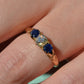Dazzling Antique Sapphire and Diamond Trilogy Ring