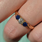Dazzling Antique Sapphire and Diamond Trilogy Ring