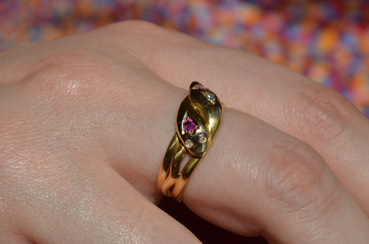Romantic Victorian Twin Snakes Ring