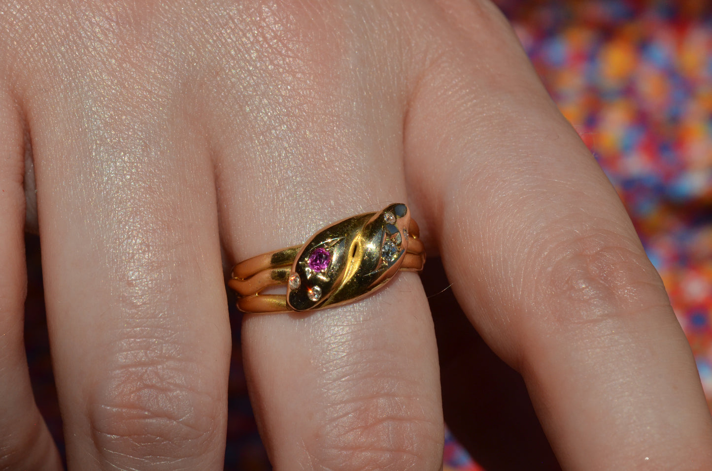 Romantic Victorian Twin Snakes Ring