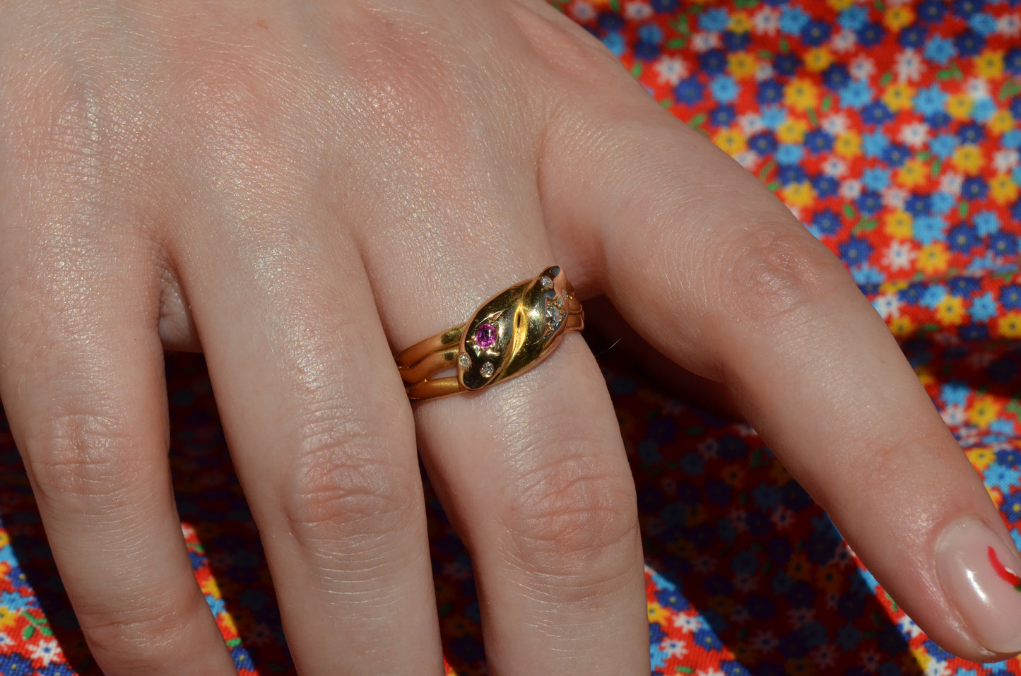 Romantic Victorian Twin Snakes Ring