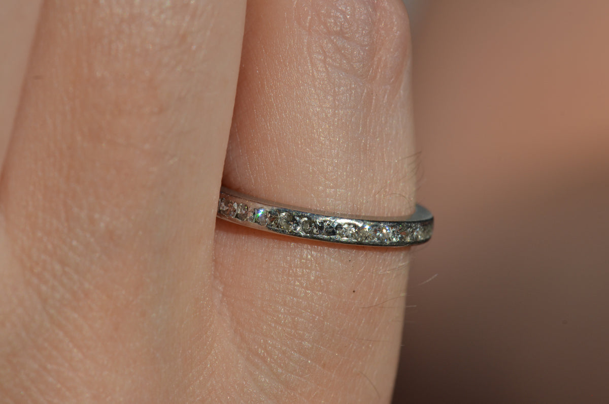 Small Vintage Platinum Eternity Band