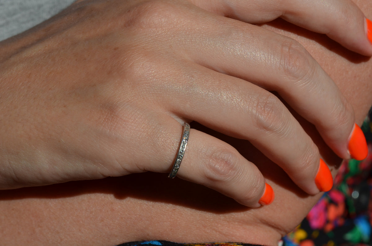 Small Vintage Platinum Eternity Band