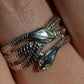 Slim Platinum Double Snake Ring