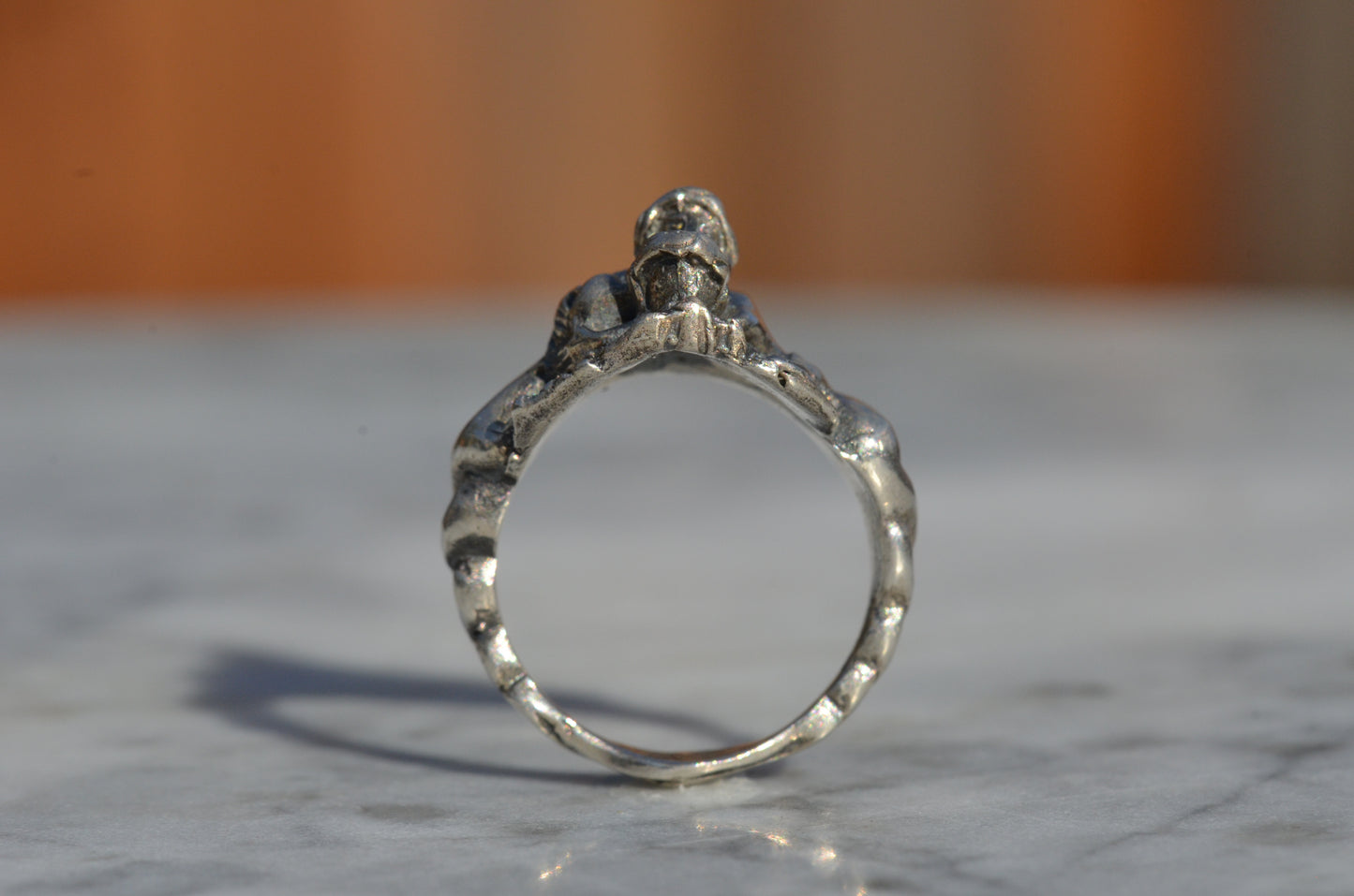 Bold Vintage Lovers' Embrace Ring