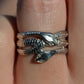 Slim Platinum Double Snake Ring