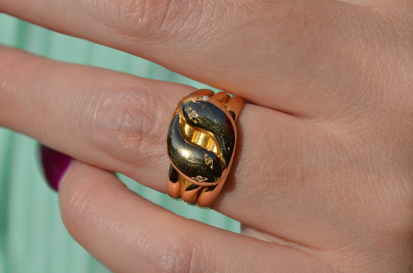 Chunky Antique Twin Snake Ring