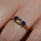 Dazzling Antique Sapphire and Diamond Trilogy Ring