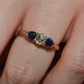 Dazzling Antique Sapphire and Diamond Trilogy Ring