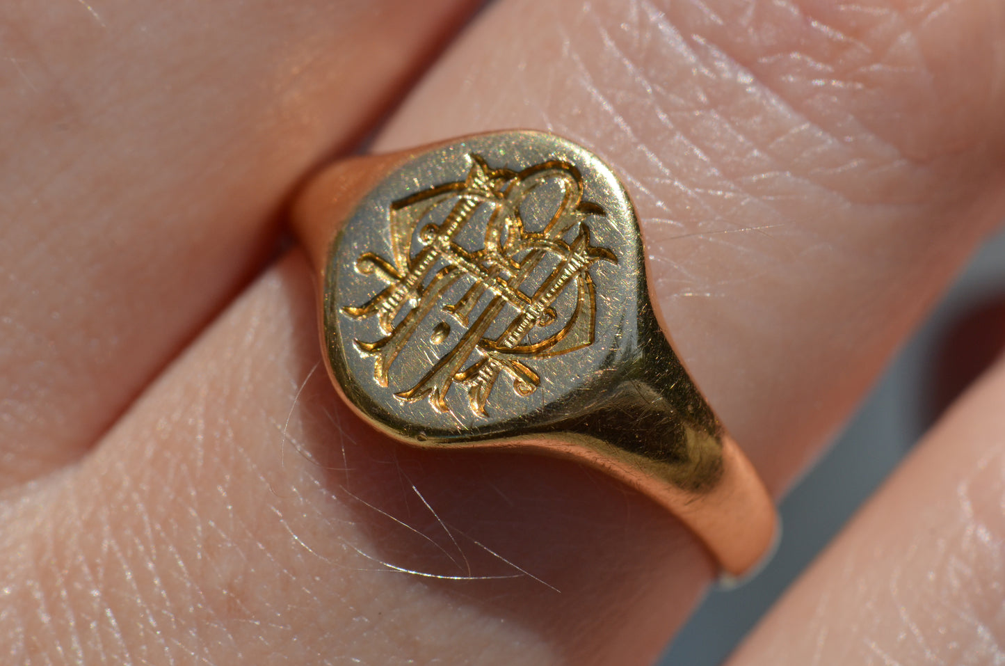 Fancy Antique Monogram Signet MRH