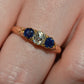 Dazzling Antique Sapphire and Diamond Trilogy Ring