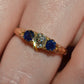 Dazzling Antique Sapphire and Diamond Trilogy Ring