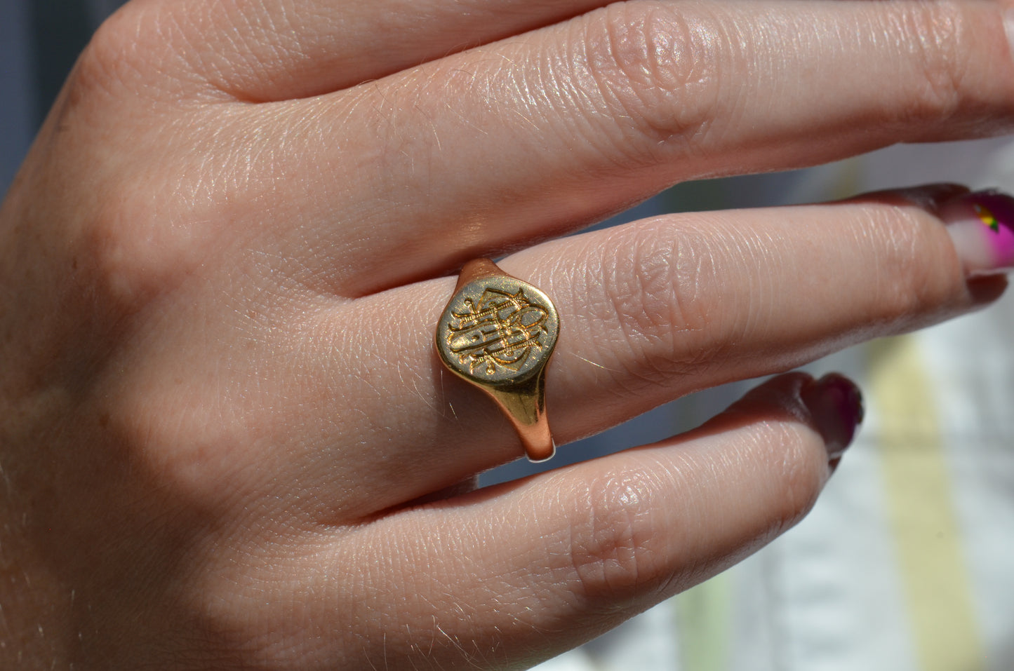 Fancy Antique Monogram Signet MRH
