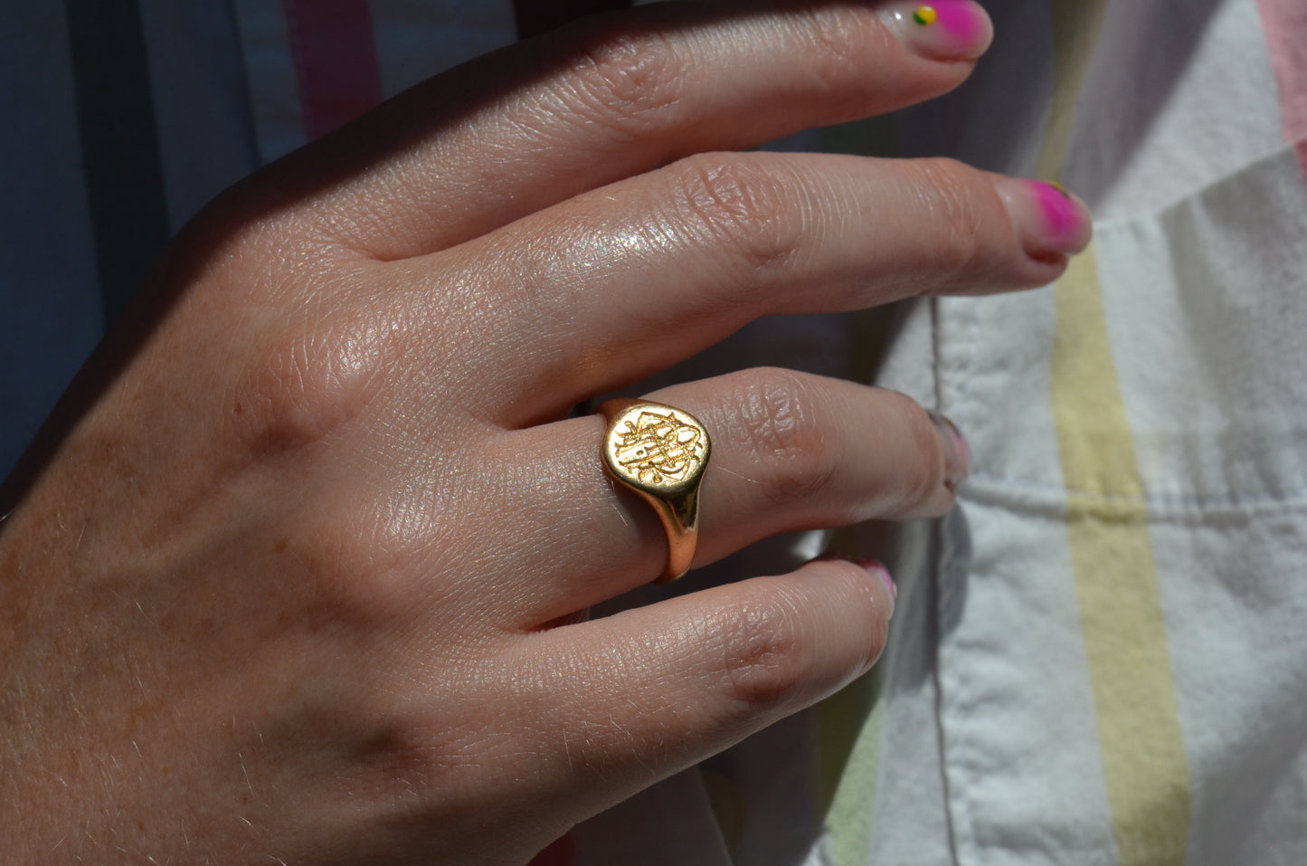 Fancy Antique Monogram Signet MRH