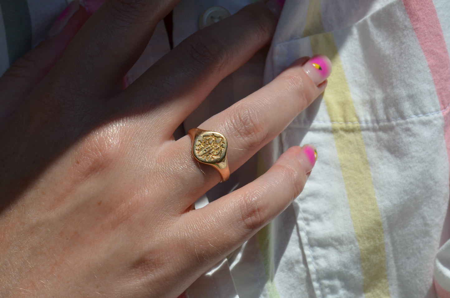Fancy Antique Monogram Signet MRH