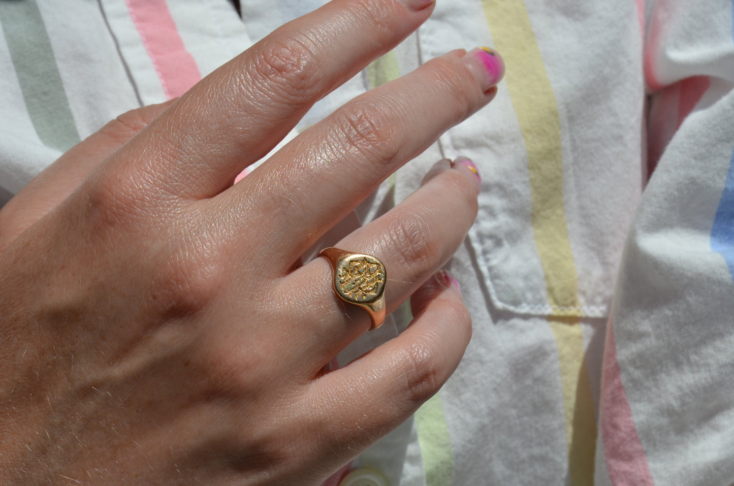 Fancy Antique Monogram Signet MRH