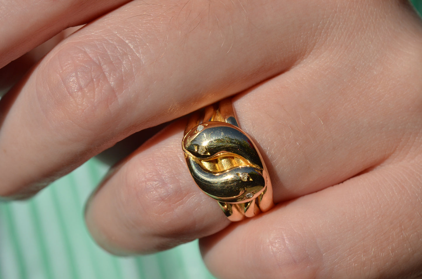Chunky Antique Twin Snake Ring